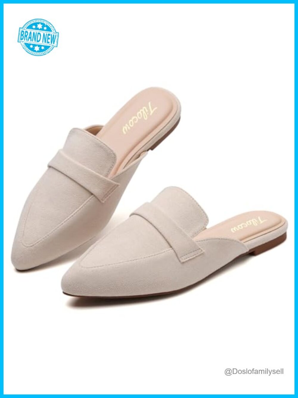 Pointed Toe Mules Slip On Flats for Women Office Dressy Casual Comfortable